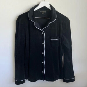 House of Harlow 1960 black velour long sleeve pajama top size medium